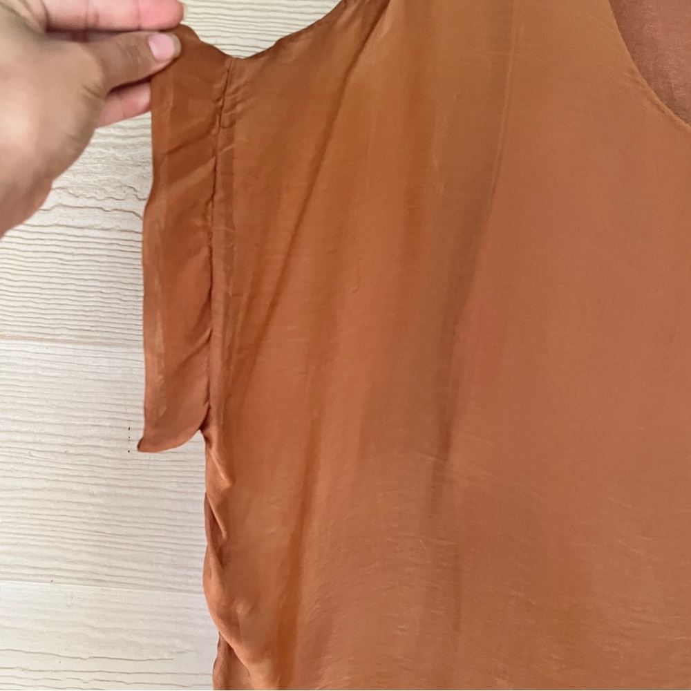 Mahina Rust Brown Women's Blouse - Picture 3 of 7